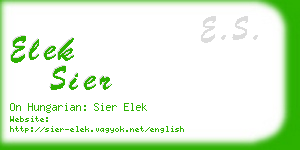 elek sier business card
